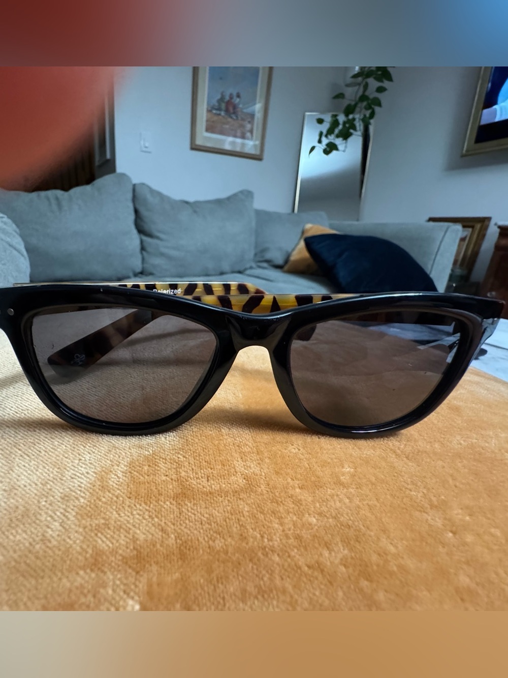 Cole Haan C16069 Black Frame Sunglasses with Tortoiseshell Temples